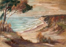 Ölbild Impressionist Ernst Schaumann Zingst Ostseeküste Weststrand Darss