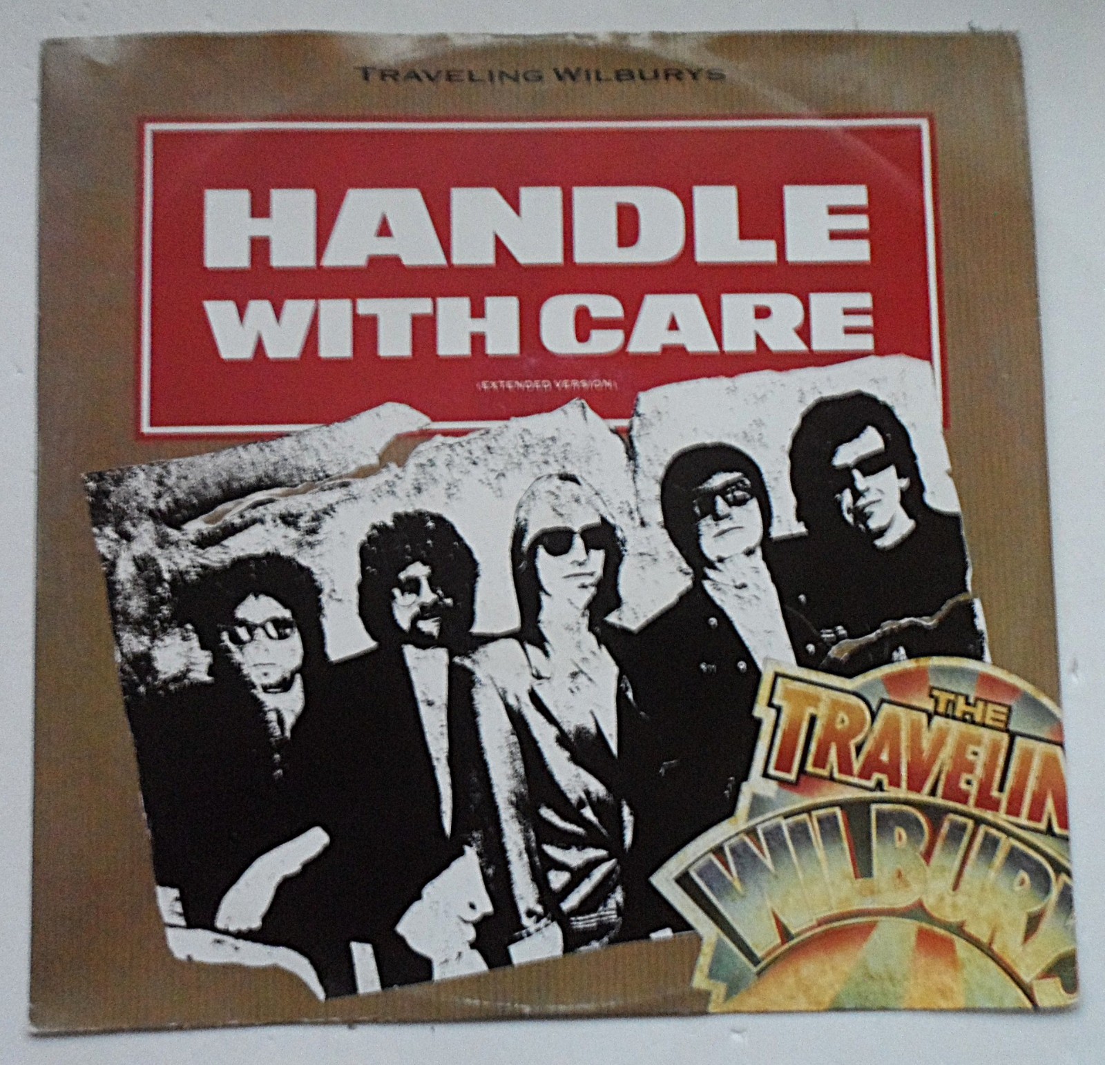 THE TRAVELING WILBURYS - HANDLE WITH CARE 12"" VINYL 1988 W7732T *VG+/G+*