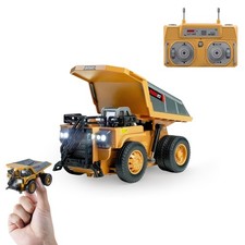 1/64 RC Dump Truck Toy - 8-Channel Remote Control Construction Vehicle, Gifts 3 