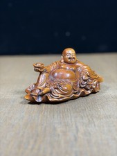 Exquisite Small Leaf Boxwood Maitreya Ornament