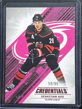 2024-25 Upper Deck Credentials SEBASTIAN AHO PINK /99 #20 Hurricanes