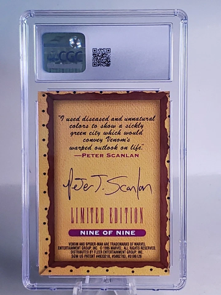 1995 Fleer Ultra Masterpieces Venom #9 Of 9 CGC 9 Limited Edition Peter Scanlan - Image 2 of 2