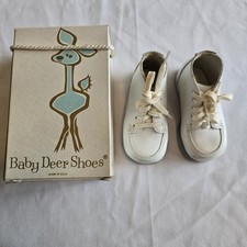 Baby Deer Dress Shoes White Size 2 With Box Vtg Vintage