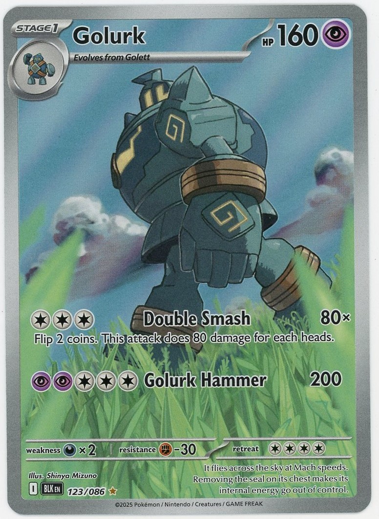 Golurk Black Bolt 123/086 Illustration Rare Holo Pokemon Card