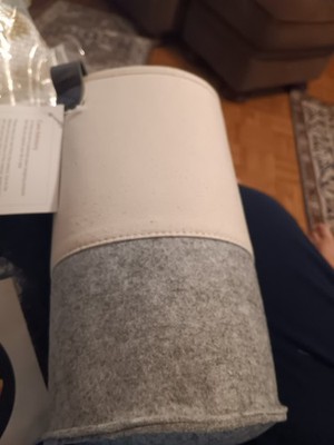 Thirty-One Single Bottle Felt Wine Tote Bag Gray & Natural Canvas - NWT
