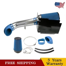 4" BLUE Cold Air Intake Kit+Heat Shield for 99-06 GMC/Chevy V8 4.8L/5.3L/6.0L