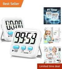 Countdown Kitchen Timers - 2 Pack with Easy-t...