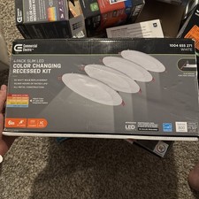 Paquete de 4 luces empotradas sin lata CE Slim 91478 de 6 pulgadas - blancas 4