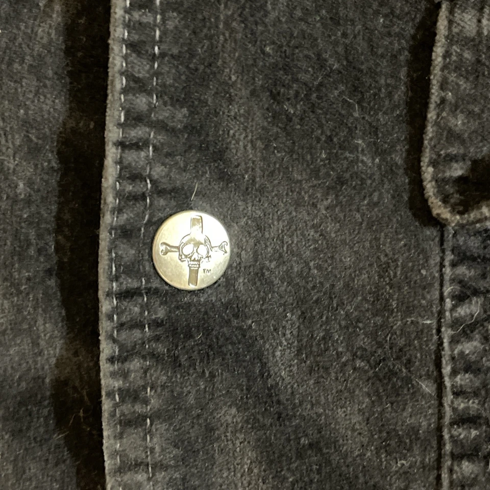 Chaqueta Blazer Lip Service Hombre Terciopelo Negro L Gótico Y2K Botones Calavera Foto 3 de 4