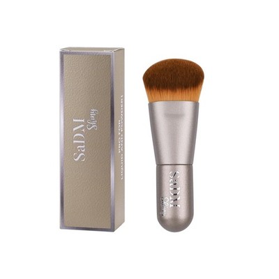Kabuki Makeup Brush - Angled Blender for Powder, Cream, Champagne Gold