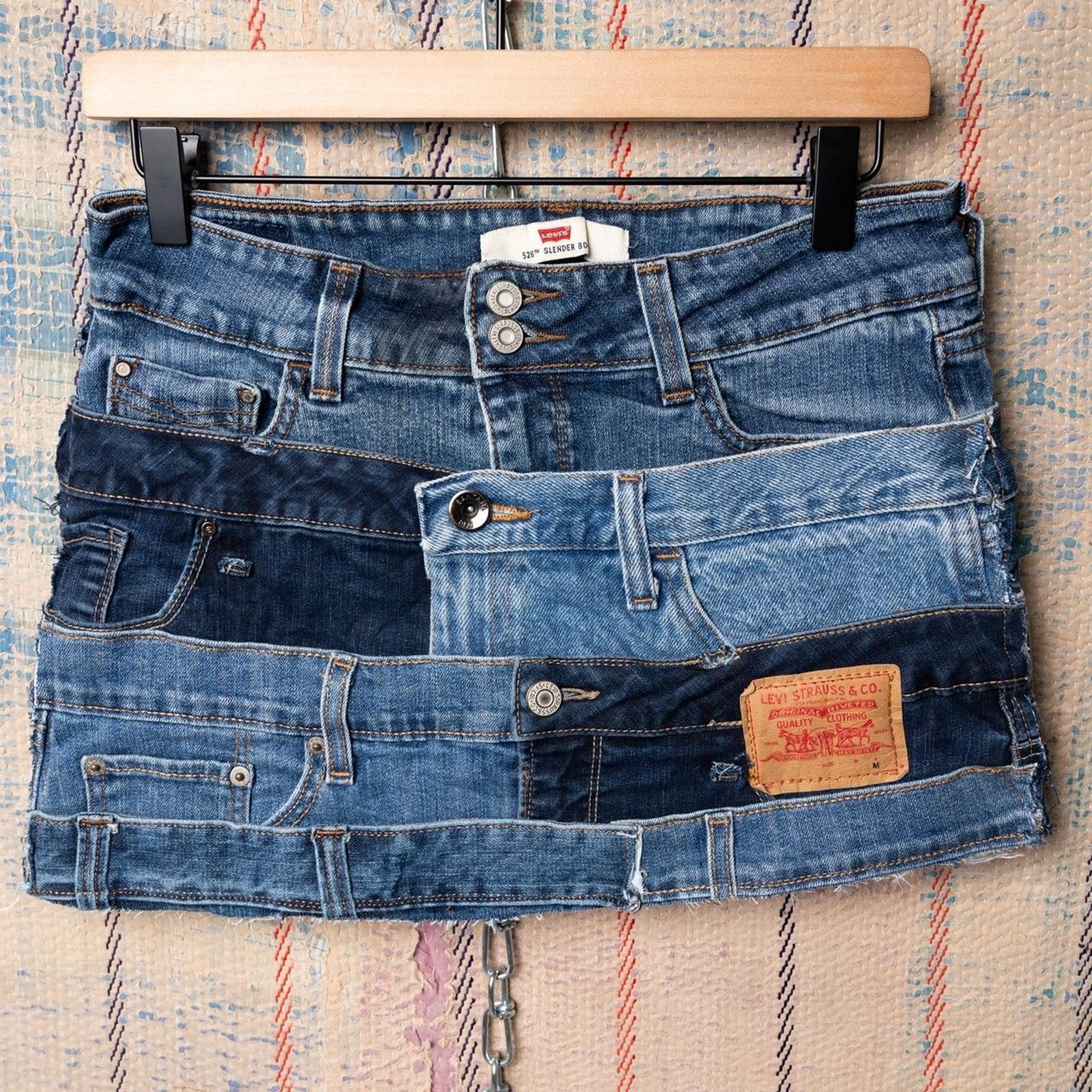 Custom upcycled patchwork mini skirt - image 1