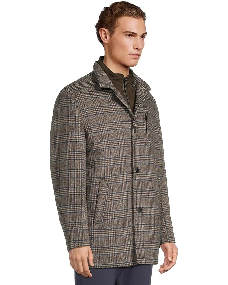 Abrigo de coche Johnston & Murphy Upton marrón a cuadros (X-grande) para hombre Foto 2 de 4