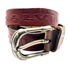 Original Vintage Calvin Klein Genuine Leather Men's Brown Belt Buckle Sz 38-95
