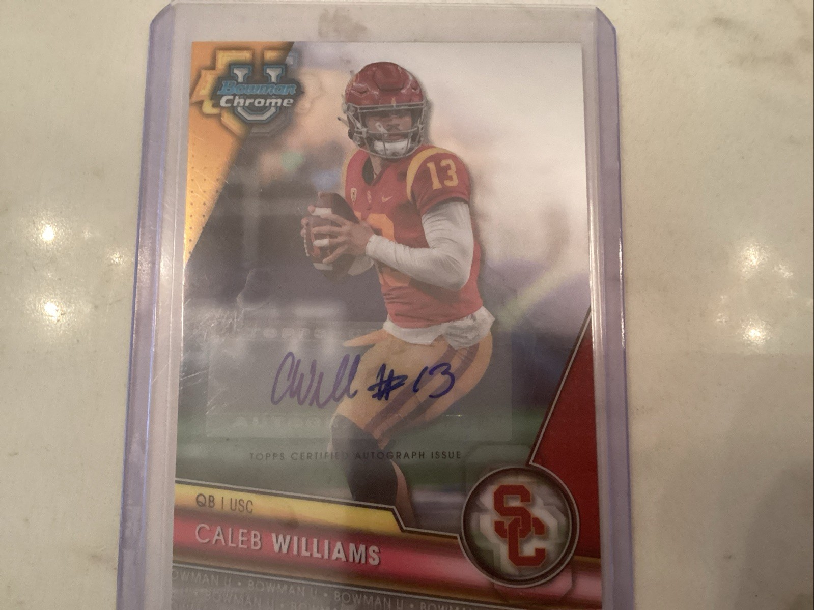 2023 Bowman University Chrome Caleb Williams #1 Autograph Base