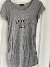 Ladies New Look Maternity Grey T Shirt with Diamonte Size 10