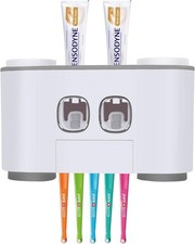 Toothbrush Holder Multifunctional Wall Mounted Toothbrush and Toothpaste Sque...
