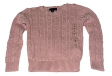 Polo Ralph Lauren Pink Cable Knit Sweater Girls, Size 6 NWOT