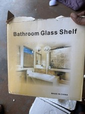 Moen Banbury Wall-Mount Clear Glass Shelf - BRUSHED NICKEL - Y2690BN New READ