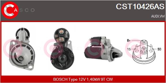Casco Starter 1.40 KW FüR Audi Cabriolet 2.3 E 100 S4 Turbo Quattro VW Passat-image