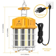 80W LED Temporary Work Lamp Construction Jobsite Lighting with ON/Off Switch ETL
