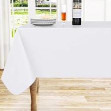 Rectangle Vinyl Tablecloth, Waterproof Spillproof Plastic Flannel Backed Tabl...
