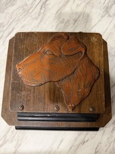 Vtg 1930s Art Deco Wooden Carved Dog Design Wall Mounted Mail Newspaper Holder Vtg 1930s Art Deco Wooden Carved Dog Design Wall Mounted Mail Newspaper Holder - Image 1