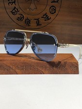 Chrome Hearts CH8238 Sunglasses White Glasses Blue Lenses Unisex 63-12-149