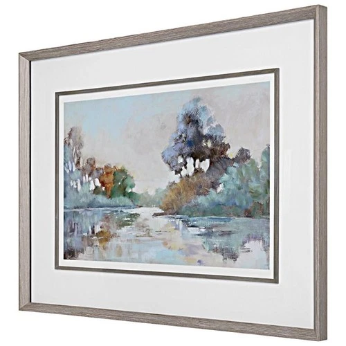 Uttermost Morning Lake Wood Watercolor Framed Print in Multi-Color - Picture 2 of 8