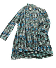 Travelers by Chico's Semi-Sheer Knit Topper Light Cardigan 3/4 sleeves Size M/1