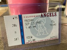 September 17 1993 Nolan Ryan's Last Final Strikeout #5,417 Ticket Stub Game Used