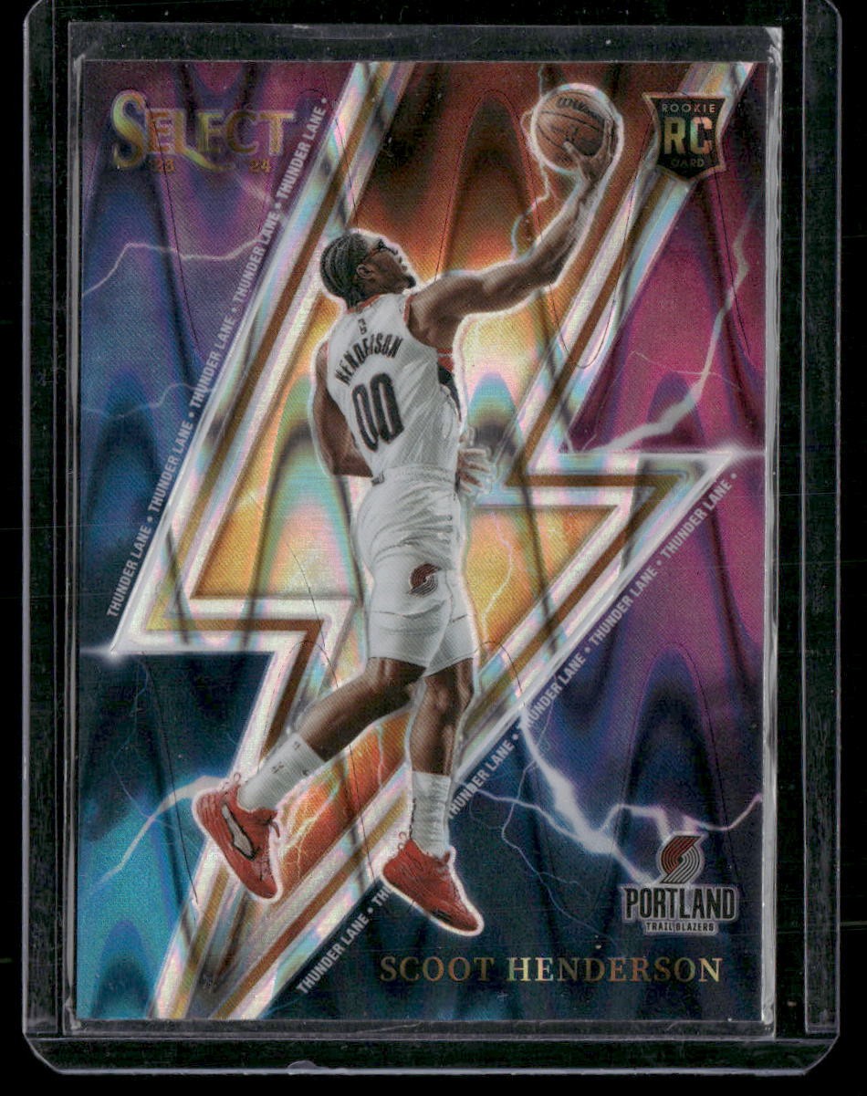 2023-24 Panini Select #15 Scoot Henderson Thunder Lane Tectonic Prizms