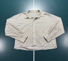 Vintage Yves Saint Laurent Long Sleeve Button Down Shirt Cropped Medium Striped