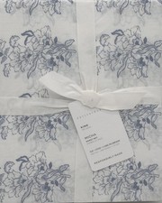 Pottery Barn Micha Floral KING Sheet Set 4pcs Blue NWT