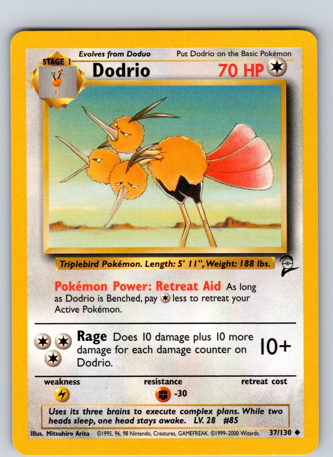 Dodrio 37/130 2000 Base Set 2 Unlimited Regular Uncommon