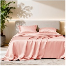 Deep Pocket Satin Sheet Set Full - 4pc Coral Bedding