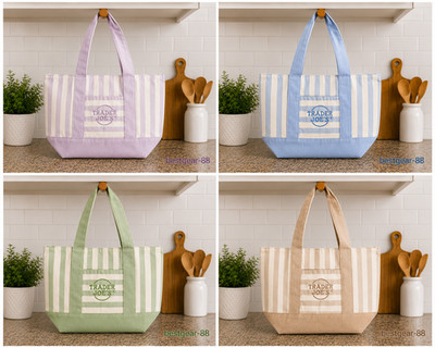 Trader Joe's Striped Canvas Mini Tote Bag Summer 2026 **Pick 1 or more*