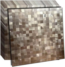 Peel and Stick Backsplash Tile - 10 Sheets Frosted Bronze for Kitchen & Bath