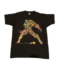Vintage 1990s Sabertooth Shirt Marvel Comic Images Original 90s Large
