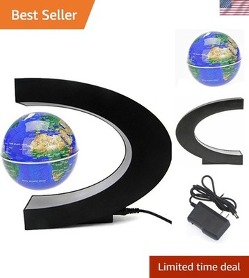 Floating Globe with LED Lights C Shape Magnetic Levitation Floating Globe World