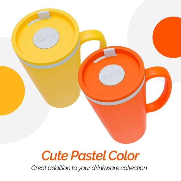 Copco Cone Desk Mug, Set of 2 - Orange & Mustard - Image 4 of 4