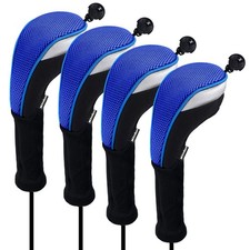 4pcs/Pack Long Neck Golf Hybrid Club Head Covers Dial No. Tag CTMT-02 Blue