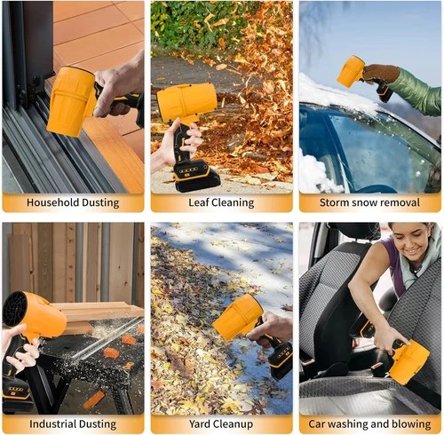 Cordless Leaf Blower Handheld Turbo Fan with 2x Batteries, Charger, Nozzle Kit - Picture 8 of 22