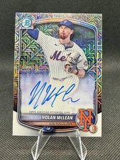 2025 Bowman Chrome Nolan McLean SP Mojo Rookie On Card Auto NY Mets