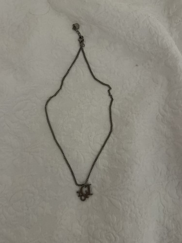Silver dior Pendant Necklace with Cable Chain
