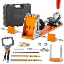 Pocket Hole Jig Kit Joinery Woodworking System Adjustable Depth with Clamp