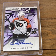 ERIC LINDROS 2021-22 SP Game Used Authentic Purple Auto /5 SSP !!