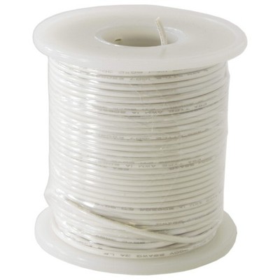 EX ELECTRONIX EXPRESS Solid Hook Up Wire - 22 Gauge, 100 Foot Spool - White (Sha