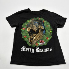 Jurassic World T-shirt Youth Boys XS Black Graphic Print Logo 100 Cotton. 41655