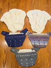 GroVia O.N.E. One Size All-in-One 3 Diaper Covers 4 Organic 4 Polyester Liners