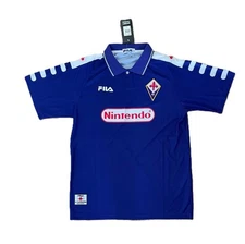 Fiorentina 1998/99 Home Shirt Purple Nintendo Fila Retro Kit 98 99 Large